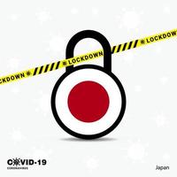 Japan Lock DOwn Lock Coronavirus pandemic awareness Template COVID19 Lock Down Design vector