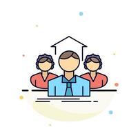 Team Business teamwork group meeting Flat Color Icon Vector