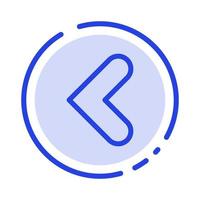 Arrow Back Backward Left Blue Dotted Line Line Icon vector