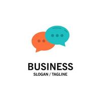 Chat Chatting Conversation Dialogue Business Logo Template Flat Color vector