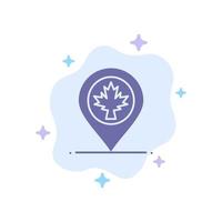 Map Location Canada Leaf Blue Icon on Abstract Cloud Background vector