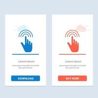 Finger Gestures Hand Interface Tap  Blue and Red Download and Buy Now web Widget Card Template vector