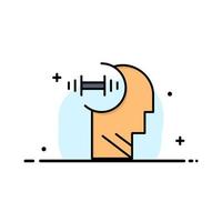 Training Brian Dumbbell Head Business Logo Template Flat Color vector