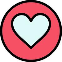Love Heart Favorite Crack  Flat Color Icon Vector icon banner Template