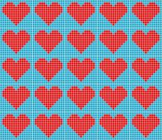 corazón de píxel rojo de patrones sin fisuras vector