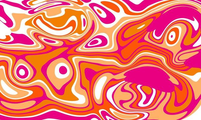 Abstract Psychedelic Camouflage Wavy Liquid Tie Dye Marble Brush Strokes Seamless Vector Isolated Background. Vector EPS10