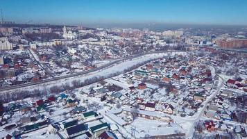 vue aérienne de la ville d'hiver de penza, hiver russe video