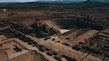 Aerial view of the ruins of ancient Timgad, Algeria video