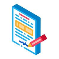 signing contract administrator isometric icon vector illustration