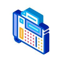 answering fax administrator isometric icon vector illustration