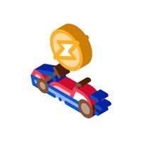 electric kart isometric icon vector illustration color