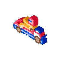 driver driving kart isometric icon vector illustration