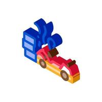 crash accident kart isometric icon vector illustration