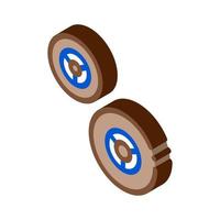 kart wheels isometric icon vector illustration color