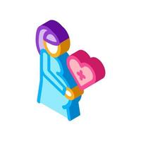 pregnant woman isometric icon vector illustration color