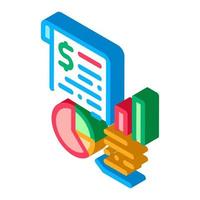 financial chart of audit isometric icon vector illustration