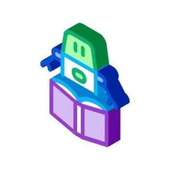 robot automatic solution isometric icon vector illustration