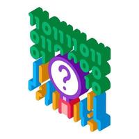 digital code researcher isometric icon vector illustration