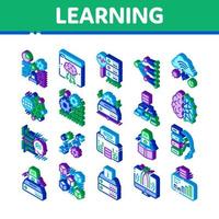 Machine Learning Ai Isometric Icons Set Vector