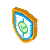 Shield Guard Protection Approved Mark isometric icon vector