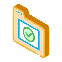 Computer Folder With Approved Mark isometric icon vector