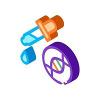 Liquid Dropper Pipette Biomaterial isometric icon vector