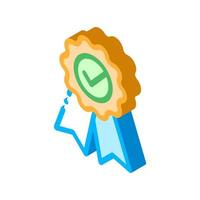 Medal Order With Ribbon Approved Mark isometric icon vector