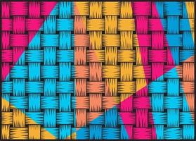 abstract colored wicker doodle background vector