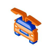 electro car opened doors isometric icon vector illustration