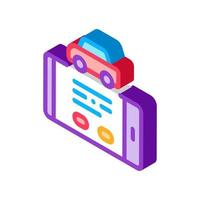 car control phone app isometric icon vector illustration