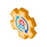 signalization code mistake working process isometric icon vector illustration
