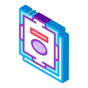 componente de la computadora del procesador icono isométrico ilustración vectorial vector