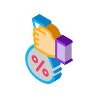 Hand Giving Percent isometric icon vector illustration