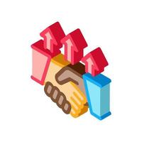 different race handshake isometric icon vector illustration