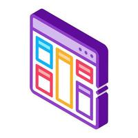 web site layout isometric icon vector illustration