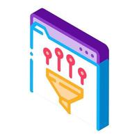 filtering data icon vector outline illustration color