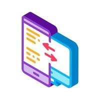 adaptive site for computer screen and phone isometric icon vector illustration