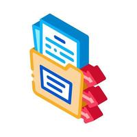 document in folder isometric icon vector illustration