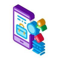 phone application search job isometric icon vector illustration