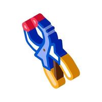 clamp worker tool isometric icon vector illustration