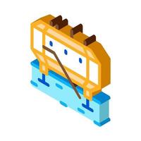 polar station isometric icon vector illustration color