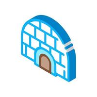 iglú icehouse icono isométrico ilustración vectorial color vector