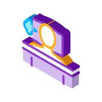 sleeping and cough in bed isometric icon vector illustration