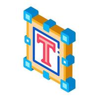 text design isometric icon vector illustration color