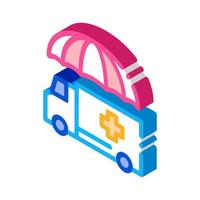 emergency ambulance car isometric icon vector illustration