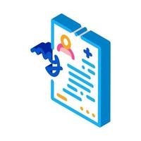 insurance agreement medical document isometric icon vector illustration