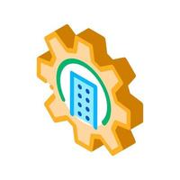 smart house mechanical gear isometric icon vector illustration