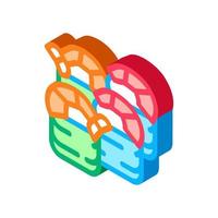 sushi roll with shrimp isometric icon vector illustration