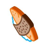 rollo de sushi arroz pescado carne icono isométrico ilustración vectorial vector