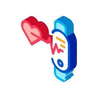 fitness bracelet heart beat isometric icon vector illustration